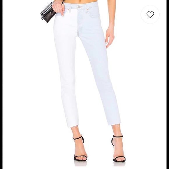 Levi 501 Skinny Two Faced White/blue Jeans 26 - Picture 2 of 4